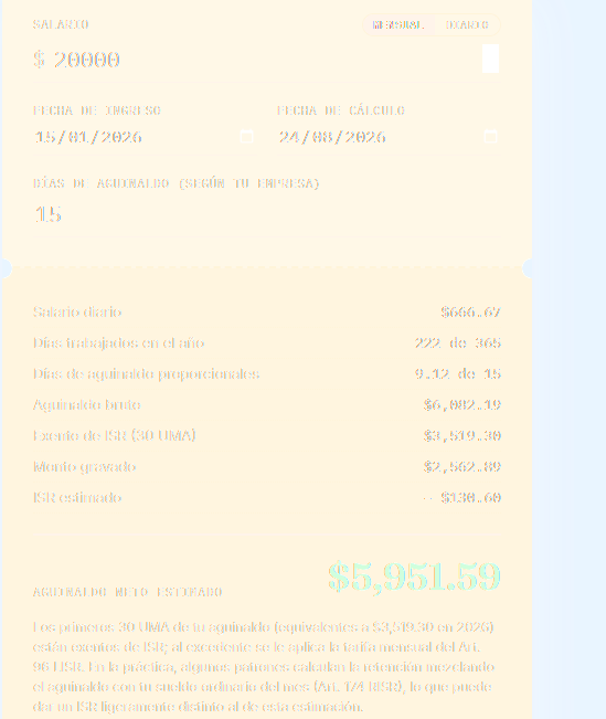Calculadora de Aguinaldo screenshot